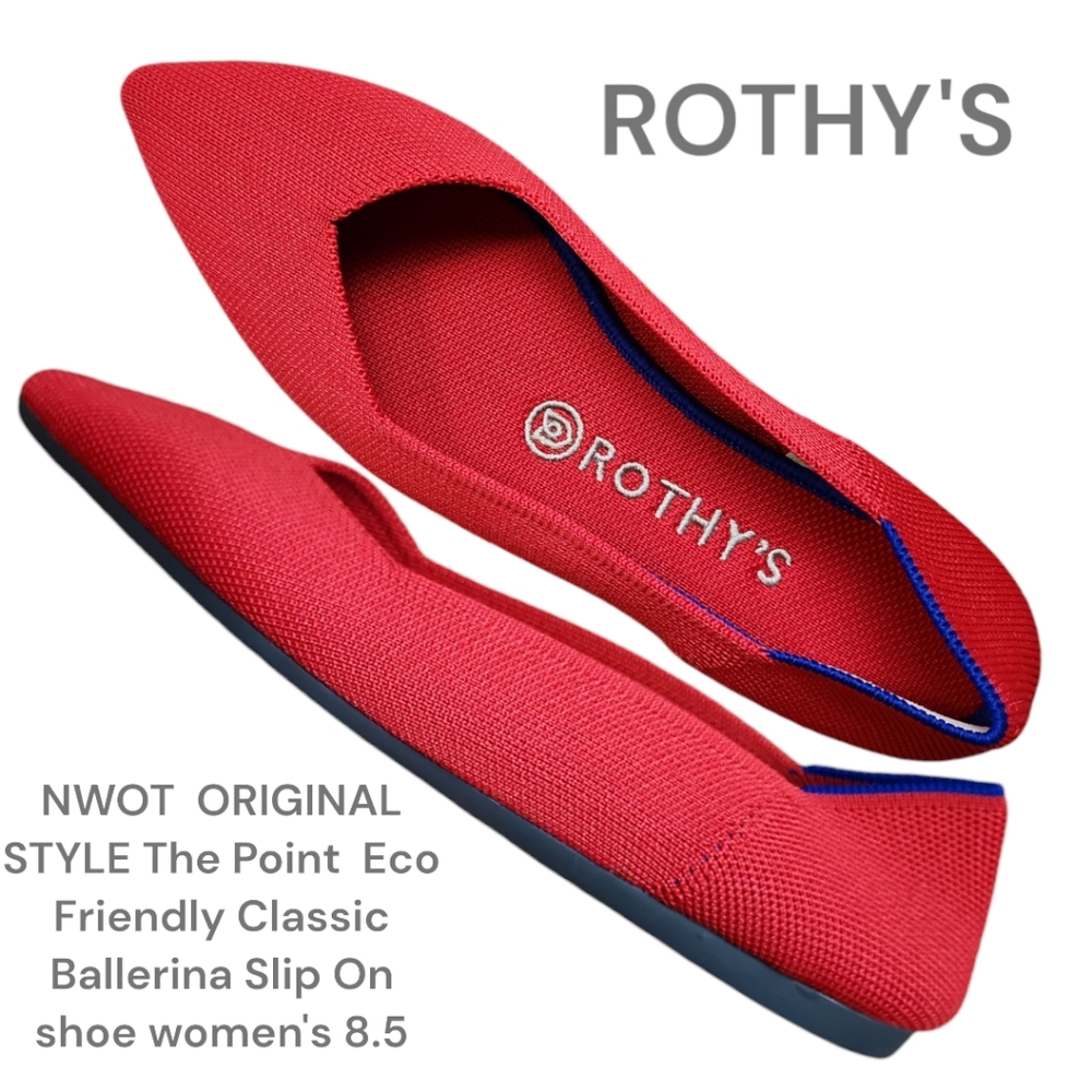 Rothy's ORIGINAL STYLE The Point Eco Friendly Classic Ballerina Slip On shoe 8.5